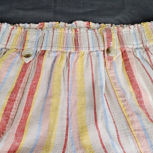 SO Striped Capri Elastic Waistband Front And Back Pockets Pants. Size Large - Picture 6 of 9